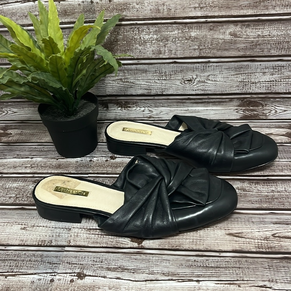 Louise Et Cie Elegant Black Women's Slip-On Leather Shoes Size 8